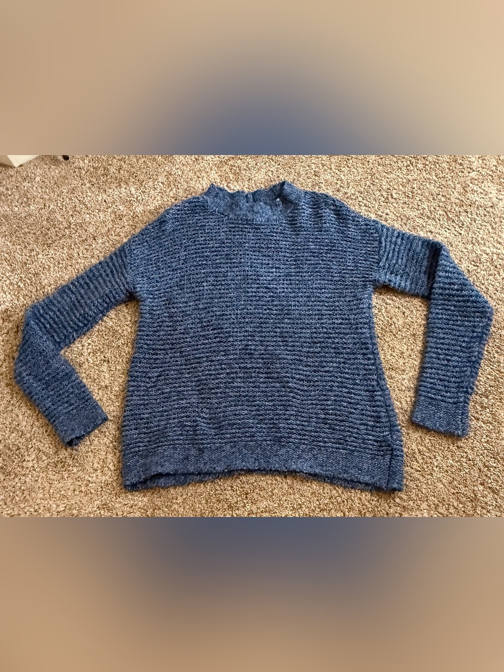 St. John’s Bay Blue Speckled Textured Knit Sweater Size Large